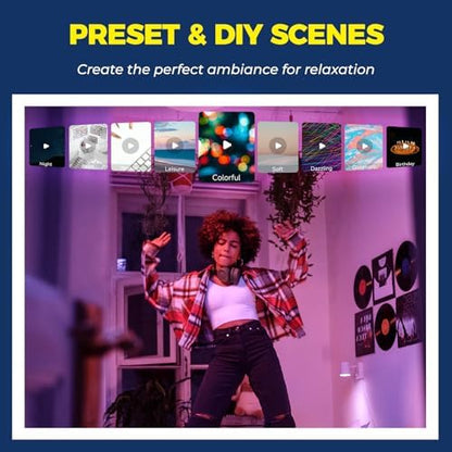 Smart Light Bulbs 100W Equiv., 1350LM 11W Smart Bulb Works with Alexa/Google Home/Smart Life, A19 E26 RGBCW Color Changing, No Hub Required, 2.4G WiFi Bluetooth Bulb, ETL Listed, 4PCS