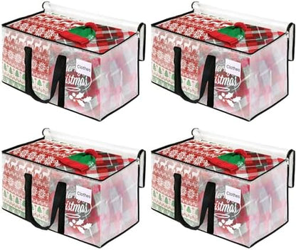 Clear Moving Bags Heavy Duty Extra Large, Moving Supplies with Reinforced Handle and Double Zipper, Storage Bags for Moving Essential, Packing Bags Alternative to Moving Box(4 Packs, Clear)