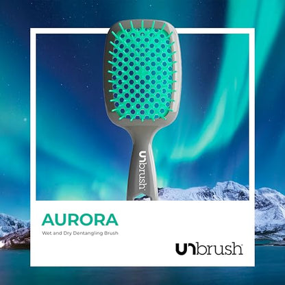 FHI Heat UNbrush Detangling Brush for Pain-Free Brushing on All Wet or Dry Hair Types — Durable DuoFlex Anti-Static Bristles, Lightweight Handle, Vented Hair Brush