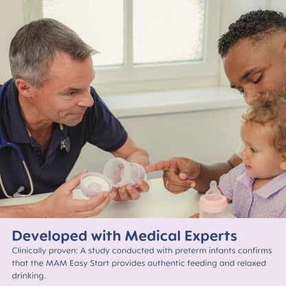 MAM 5oz Easy Start Anti-Colic Baby Bottles, Slow Flow with Bonus Medium Flow Nipple, Reduces Colic, Gas, & Reflux, Easy-to-Clean, BPA-Free, Baby Bottles for Newborns, 0-3 Months