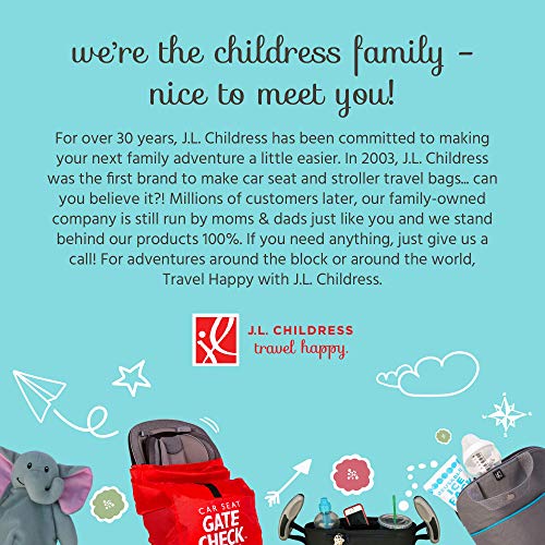 J.L. Childress Gate Check Bag for Single & Double Strollers - Travel Bag for Airplane, Fits Most Standard Baby Strollers, Airport Accessories for Gate Check, Flying Essentials - Red