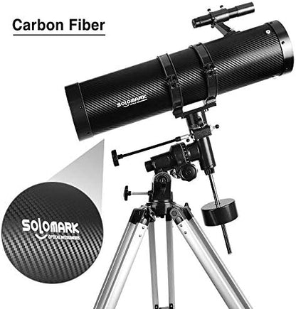 Telescope 130EQ Newtonian Reflector Telescopes for Adults, Professional Telescopes for Adults Astronomy, Comes with 1.5X Barlow Lens Smartphone Adapter & 13% T Moon Filter