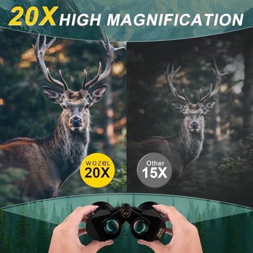 20x70 Binoculars for Adults High Powered - WOZEL HD Bird Binoculars with Clear Low Light Vision - Powerful Binocular for Bird Watching Hunting Travel Outdoor Hiking