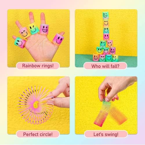AZEN 120 Pcs Mini Spring Party Favors for Kids 3-5 4-8, Goodie Bags Stuffers for Birthday Party, Classroom Prizes Kids Prizes, Small Bulk Toys Gifts (4 Smile)