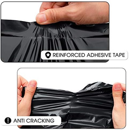 Metronic Black Poly Mailers 14.5x19 Large 100 Pack Self-Seal Shipping Bags, Packaging Envelopes for Small Business, Boutique, Clothing