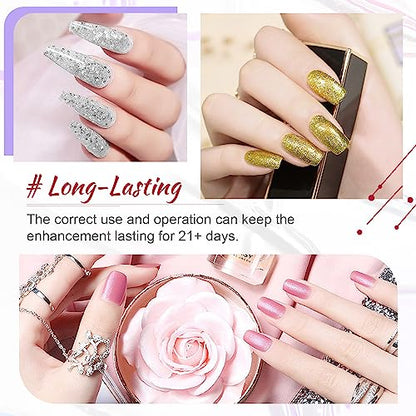 JODSONE 60 PCS Gel Nail Polish Starter Kit With U V Light 55 Kinds Of Color Glitter Gel Polish No Wipe Base And Glossy Matte Top Coat Easy To Apply