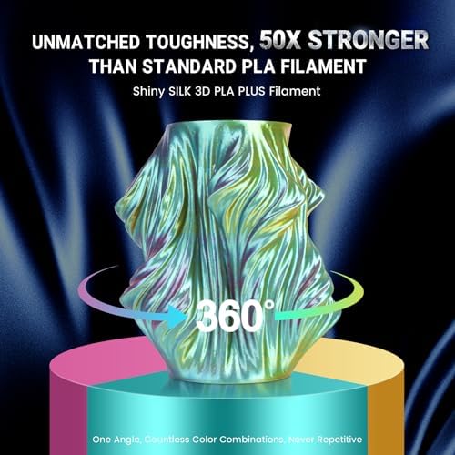 SUNLU Silk Triple Color Pla Filament, Silk PLA 3D Printer Filament 1.75mm, Shiny Silk Texture, Dimensional Accuracy +/- 0.02mm, 1KG Spool (2.2 lbs), PLA Silk Triple Color (Orange Blue Green)