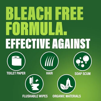 Green Gobbler Liquid Hair Drain Clog Remover & Cleaner, For Toilets, Sinks, Tubs - Septic Safe, 2 Pack