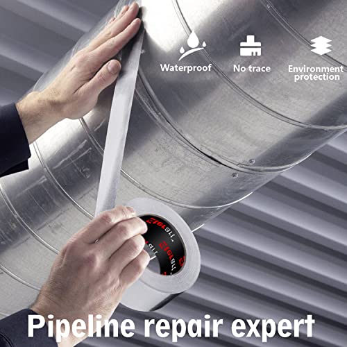 Aluminum Foil Duct Tape Heavy Duty,High Temperature Sealing and Patching,for HVAC,Air Ducts,Metal Repair, Foamboard,Insulation,Dryer Vent and More,2 Inch x 40 Yards,Silver