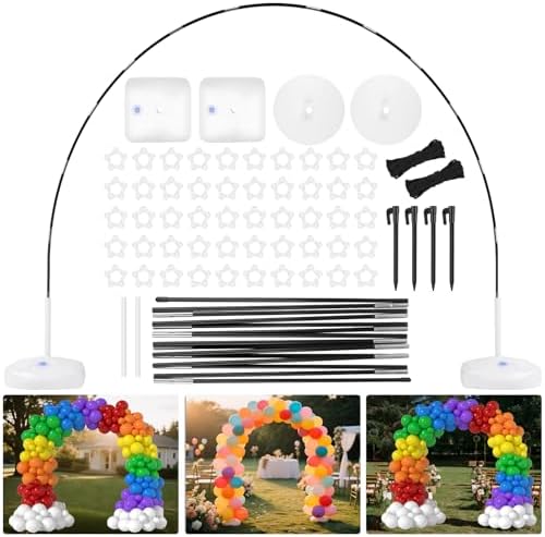 Balloon Arch Kit Stand Foldable storage, 9FT Height & 10FT Width Adjustable Balloon Arch Frame, for Weddings, Baby Showers, Birthdays, Graduation, Backdrop for Parties