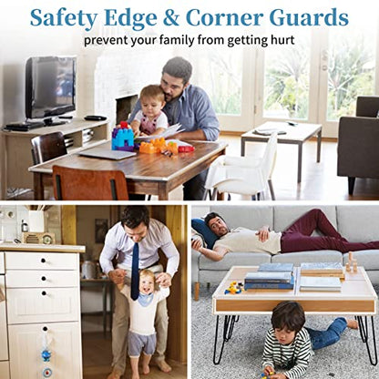 Edge Protector Baby Proofing Corner Protectors Silicone Desk Edge Cushion Child Safety Edge Covers Bumper for Table, Cabinets, Crib, 13ft x 1.2 Inch Edge Protector Strip with 4 Pack Corner Guards