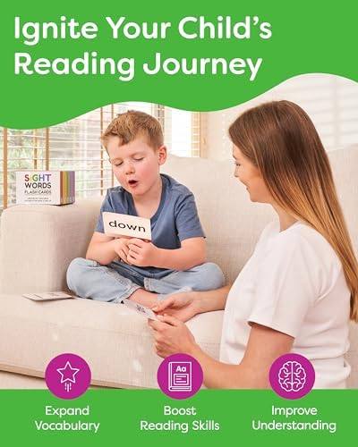 Sight Words Flash Cards Kindergarten to 4th Grade - 600 Words from Dolch's and Fry's Lists on Thick Durable Large Educational Cards with Sorting Corner and 18 Mini Learning Games