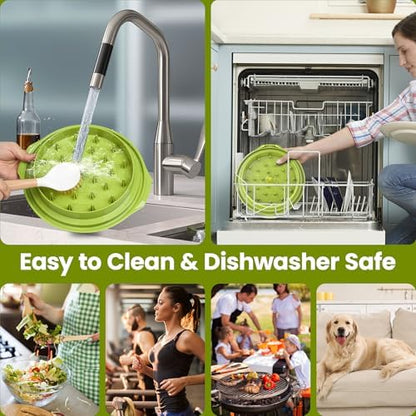 Chicken Shredder Tool Twist Large - 10'' Pro Meat Shredders for Chicken Breast,Visible Kitchen Gadgets Grinder Machine with Brush,Strong Anti-Slip Strip,Ergonomic Handle,BPA Free (Green)