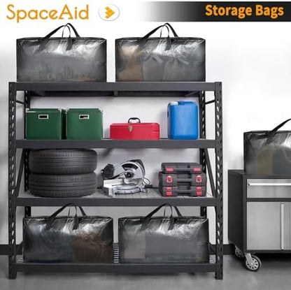 SpaceAid Heavy Duty Moving Bags, Extra Large Storage Totes W/Backpack Straps Strong Handles & Zippers, Alternative to Moving Boxes, Packing & Moving Supplies, Clear (8 Pack)