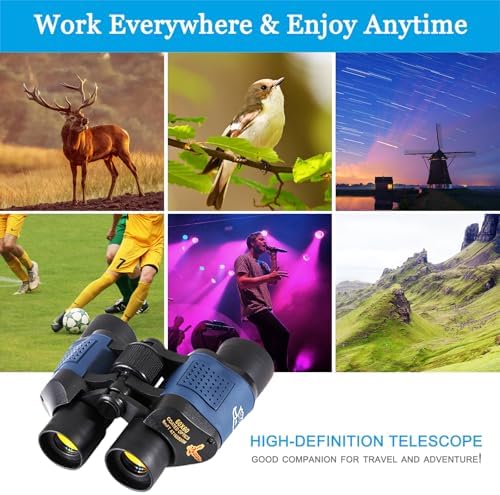 Night Vision Binoculars for Adults 60X60 10000M Professional Waterproof High Power Optical Telescope for Stargazing, Bird Watching, Concerts, Football, Sightseeing, Hunting with Carrying Bag