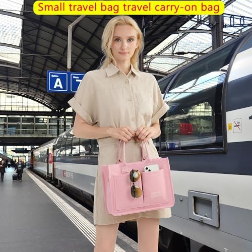 Tote Bag for Women With Compartments,Large Canvas Tote Women's Purse Crossbody Bags Work Laptop Book Bag Satchels Handbags