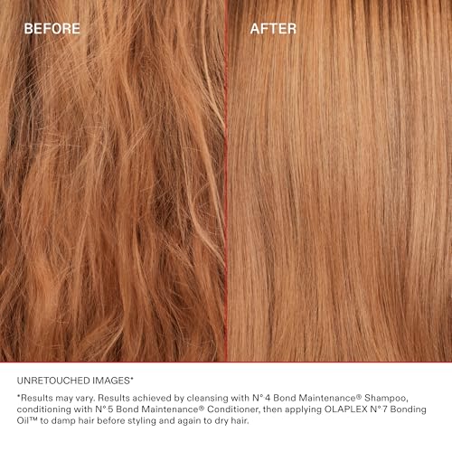 Olaplex No. 7 Bonding Oil, Concentrated High Shine Oil, Heat Protectant, Visibly Smooths & Softens Hair, Added Color Vibrancy, Up to 72 Hour Frizz Control, For All Hair Types, 1 fl oz