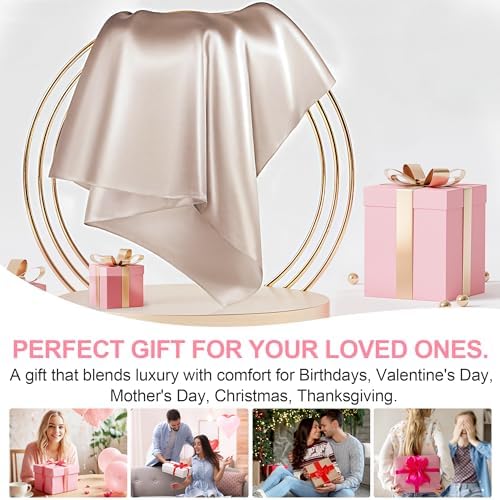 Mulberry Silk Pillow Cases 2 Pack Standard Size 20x26 Inches with Hidden Zipper, Ultra Smooth and Soft Breathable Cooling Silk Satin Pillowcase Set of 2, Better for Hair and Skin, Gifts for Women Men