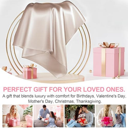 Mulberry Silk Pillow Cases 2 Pack Standard Size 20x26 Inches with Hidden Zipper, Ultra Smooth and Soft Breathable Cooling Silk Satin Pillowcase Set of 2, Better for Hair and Skin, Gifts for Women Men