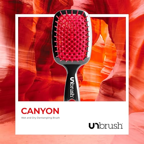FHI Heat UNbrush Detangling Brush for Pain-Free Brushing on All Wet or Dry Hair Types — Durable DuoFlex Anti-Static Bristles, Lightweight Handle, Vented Hair Brush