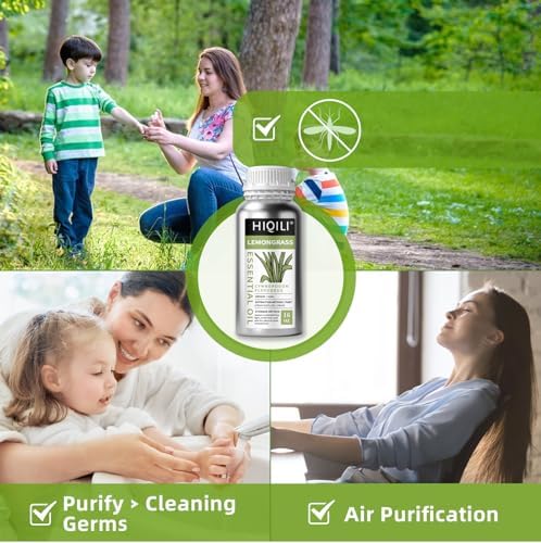 HIQILI 16 Fl Oz Lemongrass Essential Oil, 100% Pure Natural Undiluted for Diffuser, Hair