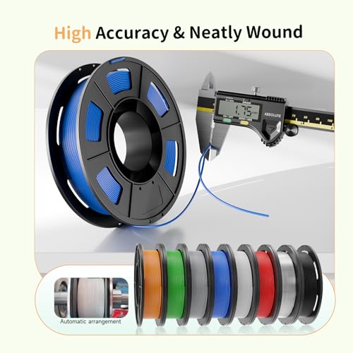 CREALITY PETG Filament Bundle, 8 Colors Total 2kg, 1.75mm 3D Printer PETG Filament, Individually Vacuum-Sealed, Fit for Most FDM 3D Printers, Black+White+Grey+Tansparent+Red+Blue+Green+Orange