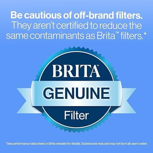 Brita Standard Water Filter for Pitchers and Dispensers, BPA-Free, Reduces Copper, Cadmium and Mercury Impurities, Lasts Two Months or 40 Gallons, Includes 4 Filters for Pitchers