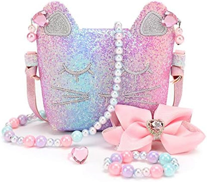 mibasies Purse for Little Girls Dress Up Jewelry Pretend Play Kids Accessories Mermaid Gifts