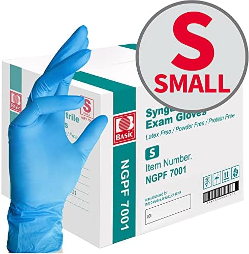 Basic Medical Blue Nitrile Exam Gloves, Latex-Free & Powder-Free Food-Safe House Cleaning Disposable Glove (1000 Pcs)
