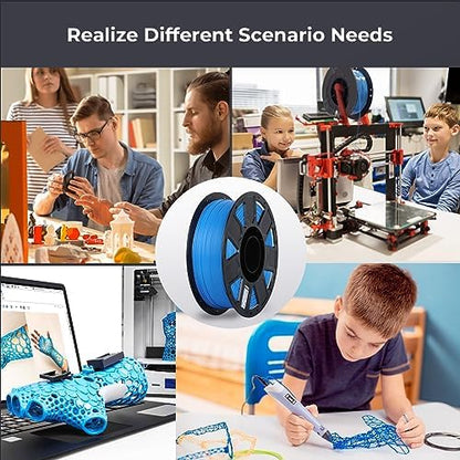 Creality 3D Printer Filament 1.75mm, Ender PLA Filament No-Tangling Smooth Printing Without Clogging No Warping, Fit Most FDM 3D Printers, 1kg Spool, Dimensional Accuracy +/- 0.02mm, Blue