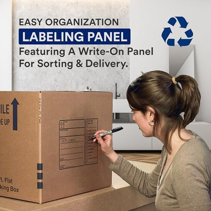 BOX USA Moving Boxes Large Heavy Duty 18x18x24 (6-Pack) Corrugated Cardboard Box for Shipping, Mailing, Packing, Packaging and Storage 18"L x 18"W x 24"H