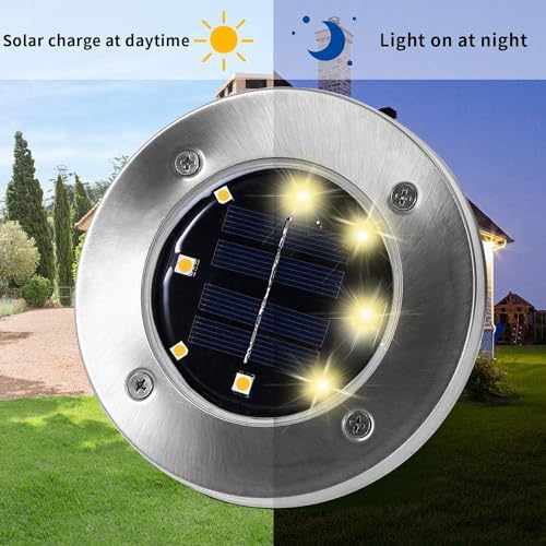 INCX Solar Lights Outdoor Waterproof,16 Pack Solor Ground Light for Outside, Solar Garden Lights Landscape Lighting for Patio Pathway Lawn Yard Deck Driveway Walkway, Warm White