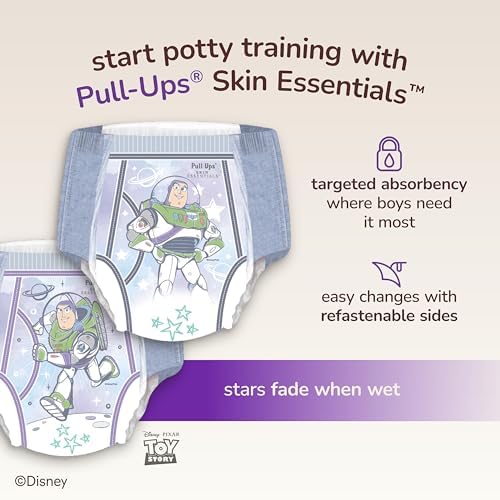 Pull-Ups Boys' Skin Essentials Potty Training Pants, Training Underwear, 4T-5T (38-50 lbs), 60 Ct
