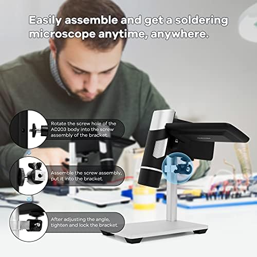 Andonstar AD203 Digital Microscope (Black+Bracket)