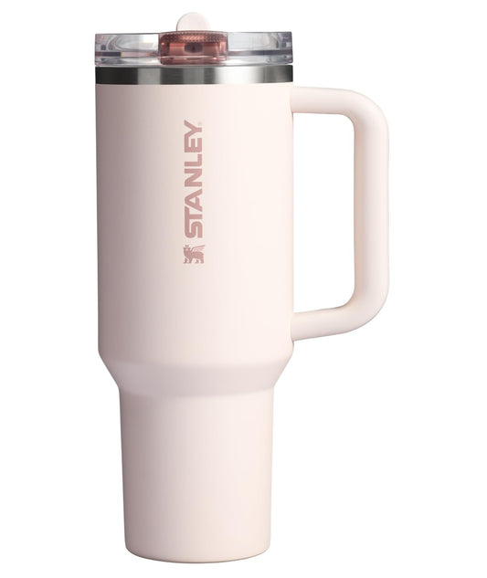Stanley Quencher ProTour Flip Straw Tumbler with Leakproof Lid 40 oz | Built-In Straw & Handle | Cupholder Compatible for Travel | Insulated Stainless Steel Cup | BPA-Free | Rose Quartz