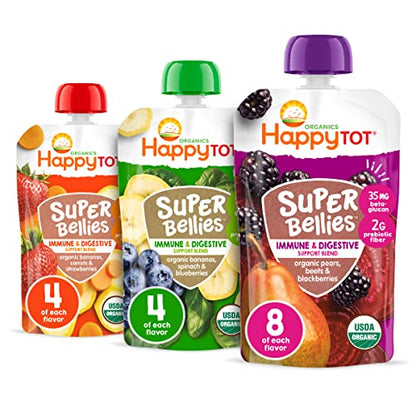 Happy Tot Organics Super Bellies Variety Pack, 4 Ounce(Pack of 16)