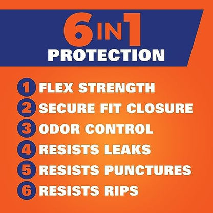 Hefty Ultra Strong 13 Gallon Trash Bags, Black Tall Kitchen Trash Bags 13 Gallon Size, Break Resistant Drawstring Enclosure, Continuous Odor Control, Blackout, Clean Burst Scent, 110 Bags