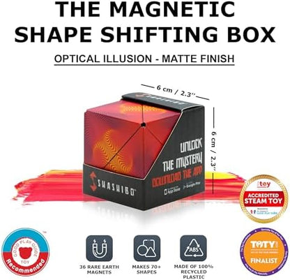Shashibo Shape Shifting Box - STEM Magnetic Fidget Cube That Transforms Into Over 70 Shapes, Download Fun in Motion Toys Mobile App (Optical Ilusion)