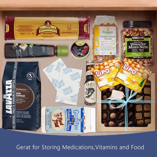 Romeda 60 Pcs 20 Gram Silica Gel Packs, Transparent Desiccant, Desiccant Packets for Storage, Moisture Packs for Spices Jewelry Shoes Boxes Electronics Storage