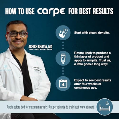 Carpe Underarm Antiperspirant Deodorant Advanced Sweat & Odor Protection Formula - Deodorant for Men & Women - Mountain Breeze