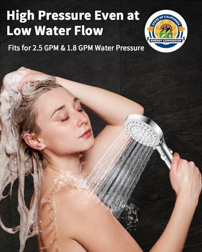 Shower Head with Handheld, High Pressure Handheld Shower Head with 80" Extra Long Stainless Steel Hose & Adjustable Bracket, Showerhead with ON/OFF Switch for Pets Bath