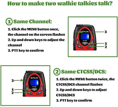 Retevis RT628 Walkie Talkies for Kids,Toys Gifts for 6-12 Years Old Boys Girls,Long Range 2 Way Radio 22CH VOX,Birthday Gift,Family Walkie Talkie for Camping Hiking Indoor Outdoor