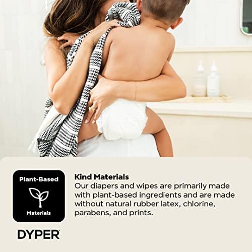DYPER - Baby Diapers Hypoallergenic Cloth Alternative Day & Overnight Protection - Made with Plant-Based* & Skin-Friendly Ingredients - Size 1 (36 Count)