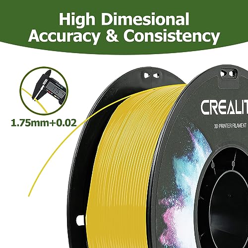 Official Creality PETG 3D Printer Filament 1.75mm 1KG (2.2lbs), High Precision, Strong Toughness, Odorless, Better Flow, Moistureproof 3D Printing CR PETG Filament, Yellow