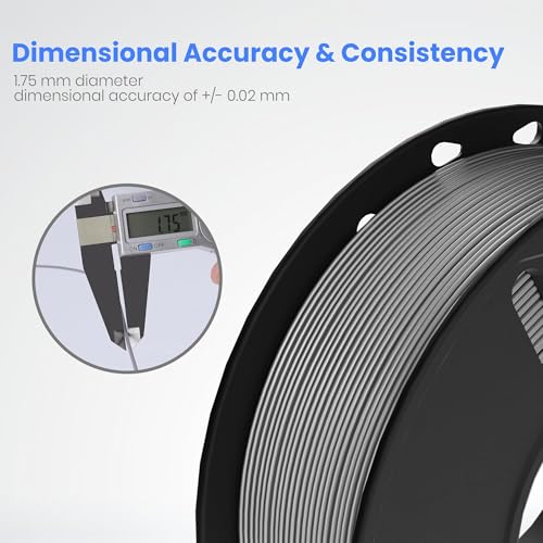 ELEGOO 250g PLA 3D Printer Filament Bundle 1.75mm, 8 Colors Dimensional Accuracy +/- 0.02mm, 8 Pack 250g Spool for Most FDM 3D Printer, Black/White/Red/Dark Blue/Gray/Yellow/Orange/Neon Green