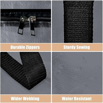 Heavy Duty Moving Bags - Extra Large Packing Bags and Storage Totes, Collapsible and Foldable Option for Moving and Storage, Grey, 93 L - 12 Pack