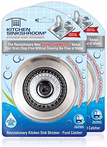 SinkShroom Revolutionary Clog-Free Sink Strainer Basket, 2-Pack, Stainless Steel