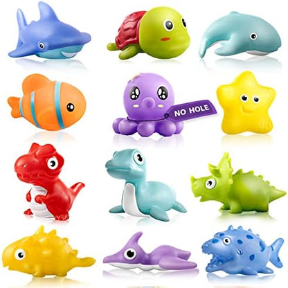 Hely Cancy Infant Bath Toys for 18 Months - No Hole Animal Bathtub Toys, Baby Bath Tub Toys