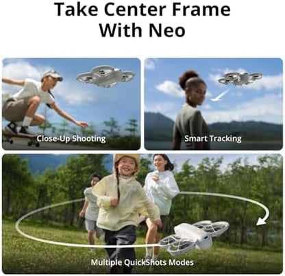DJI Neo, Mini Drone with 4K UHD Camera for Adults, 135g Self Flying Drone that Follows You, Palm Takeoff, Subject Tracking, QuickShots, Stabilized Video, Built-In Propeller Guard (Controller-Free)
