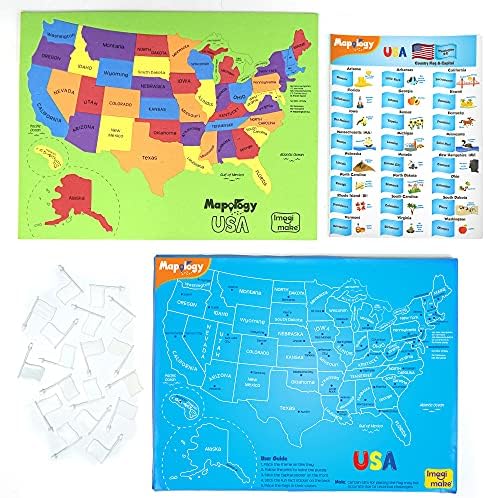 Imagimake Mapology USA Map with Capitals | Learning States and Capitals | US Geography Toys for Ages 8-13 | Jigsaw Puzzles for Kids Ages 8-10 | Educational Back to School Gifts for Kids Age 5-7 & 9-12
